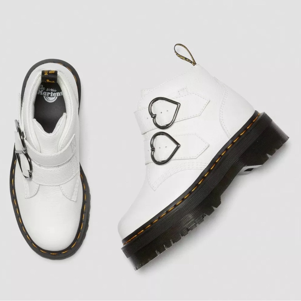 Dr. Martens Devon Heart Leather Platform Boots - Picture 8 of 15